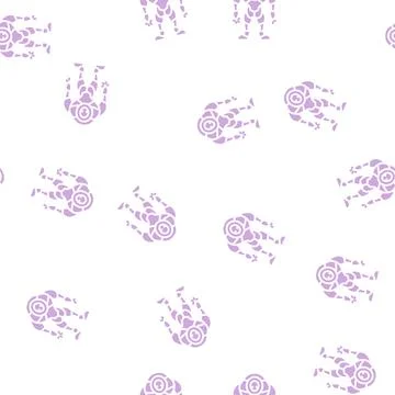 Alien monster glyph seamless pattern 스톡 일러스트