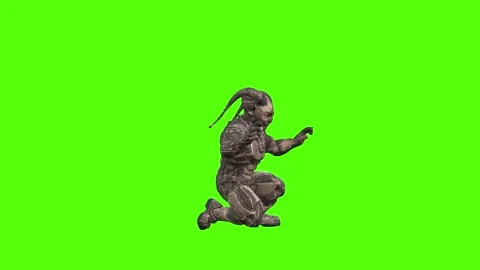 Alien Monster Idle Green Screen Animation 4K Rendering Stock Footage 264795874