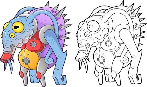 Alien monster, illustration design Stock Illustration