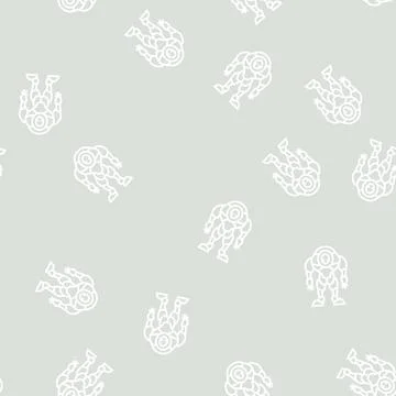 Alien monster line seamless pattern 스톡 일러스트