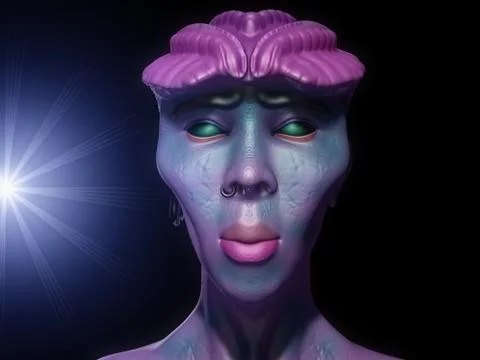 Alien monster portrait Stock Illustration