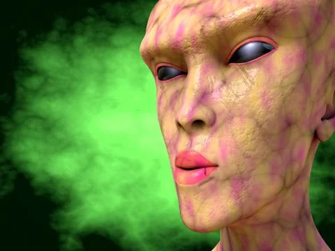 Alien monster portrait Stock Illustration