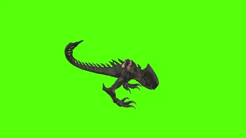 Alien monster Tail Attack Green Screen Animation 4k Rendering Видео 262699725