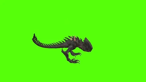 Alien monster Tail Attack Green Screen Animation 4k Rendering Stock Footage 262699731