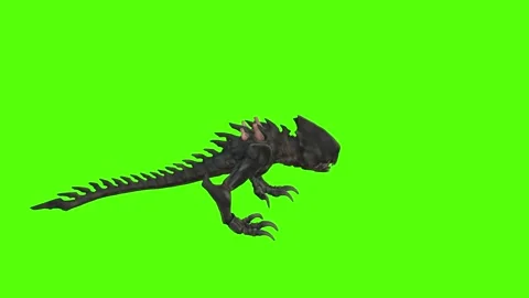 Alien monster Taunt Green Screen Animation 4k Rendering Stock-Footage 262699680