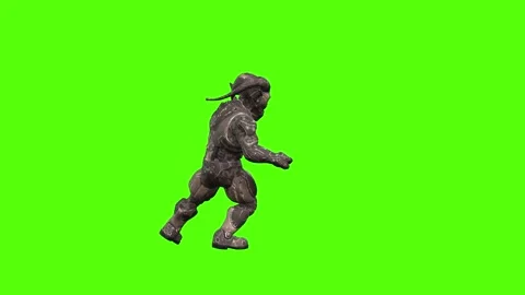 Alien Monster Two Hit Combo Green Screen Animation 4K Rendering Видео 264549480