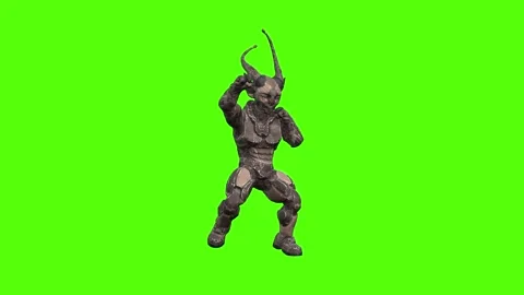 Alien Monster Two Hit Combo Green Screen Animation 4K Rendering Vídeos de archivo 264549509