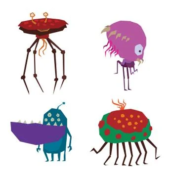 Alien monster vector illustration 스톡 일러스트