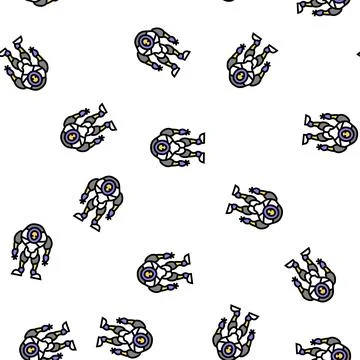 Alien monster vector seamless pattern イラスト素材
