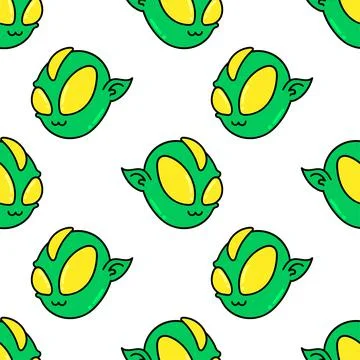 Alien monsters seamless pattern textile print. repeat pattern background desi Stock Illustration