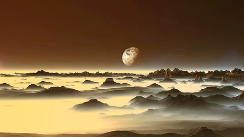 Alien Moon over the Misty Mountains Видео 103446093