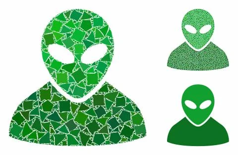 Alien Mosaic Icon of Bumpy Pieces Stock Illustration