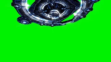 Alien Mothership 3D Rendering Green Screen Stock Footage 85663576
