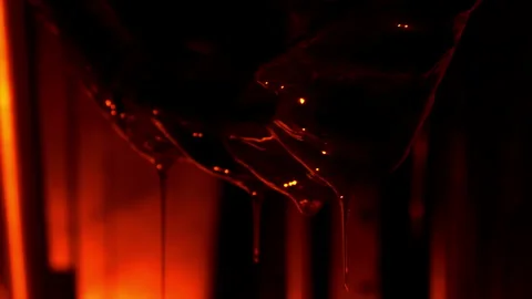 Alien Moves And Drips Slime In Flashing Emergency Light Stock Footage 195767541