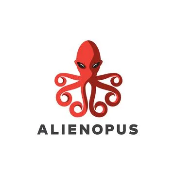 Alien Octopus Logo Stock Illustration