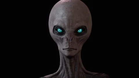 Alien opens its eyes and cinematic details of its face Stock Footage 258556184