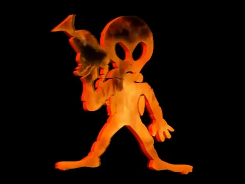 Alien Orange  Fire Back Ground Black 1 Stock Footage 107180434