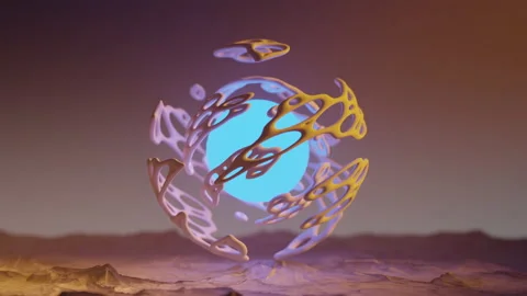 Alien orb rotating on the unknown planet. Science fiction or Crypto currency Stock Footage 219551611