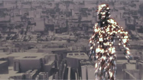 Alien, other, distorting reality the character Stock Footage 143897247