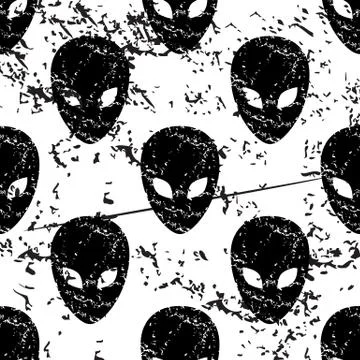 Alien pattern, grunge, monochrome イラスト素材