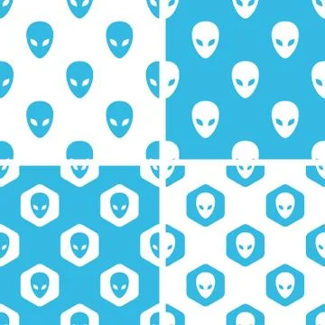 Alien patterns set Stock Illustration
