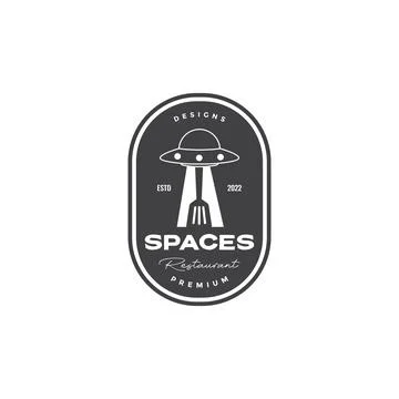 Alien plane badge logo design vector graphic symbol icon illustration creat.. Stock Illustration