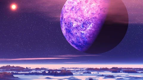Alien Planet above the Clouds Stock Footage 102423311