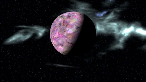 Alien Planet and Nebulae in the Abyss of Space Vídeo Stock 77400342