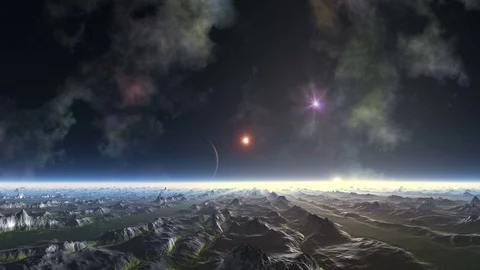 Alien Planet and Shooting Star (UFO) Stock Footage 78175268