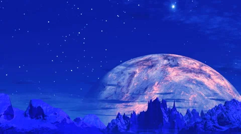 Alien Planet and UFO Stock Footage 56885013