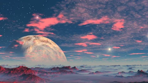 Alien Planet and UFOs Stock Footage 56716038