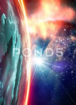 Alien planet, artwork Stock Illustration