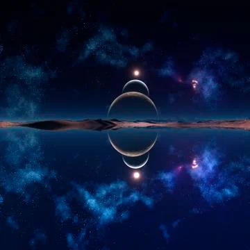 Alien planet, artwork Stock Illustration