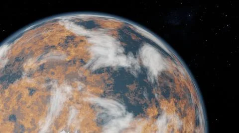 Alien planet, colorful clouds light, fantasy space Stock Illustration