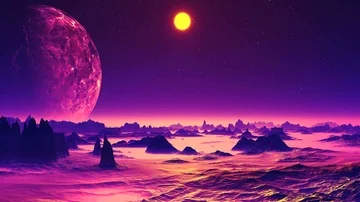 On an Alien Planet is Dawning. Vídeo Stock 86063646