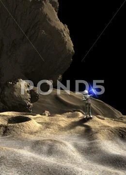 Alien planet exploration, artwork Stock Illustration