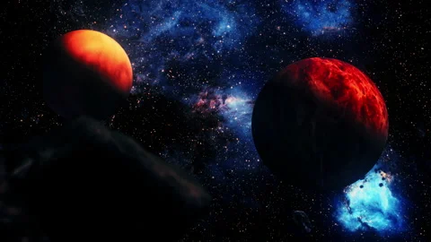 Alien planet exploration space towards milky way galaxy Stock Footage 196046295
