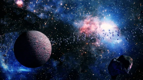 Alien planet exploration space towards milky way galaxy Stock Footage 196139758