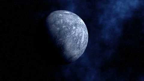 Alien Planet Flying From Deep Space Stock Footage