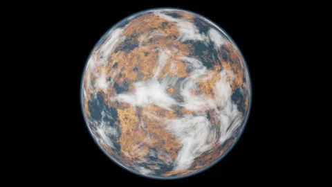 Alien planet. Full revolution of the planet around its axis. Stock Footage 169771758