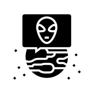 Alien planet glyph icon vector illustration Stock Illustration
