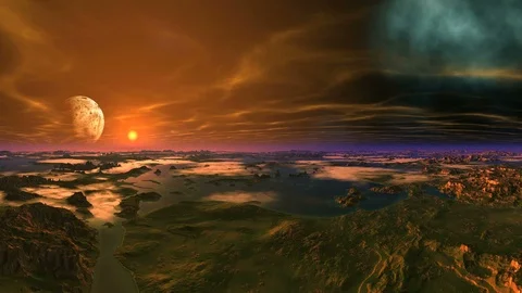 Alien Planet Landscape Video stock 127435433