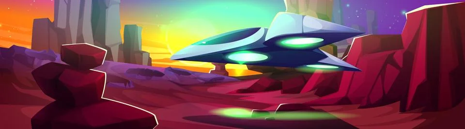 Alien planet landscape Stock Illustration