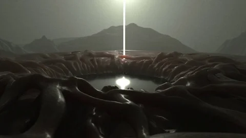 Alien planet landscape. Long shot. Stock Footage 74896746