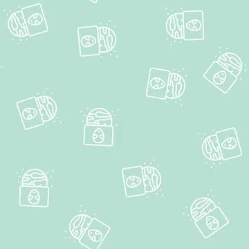 Alien planet line seamless pattern 스톡 일러스트