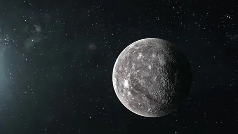 Alien Planet Moon from Space with Stars Stock Footage