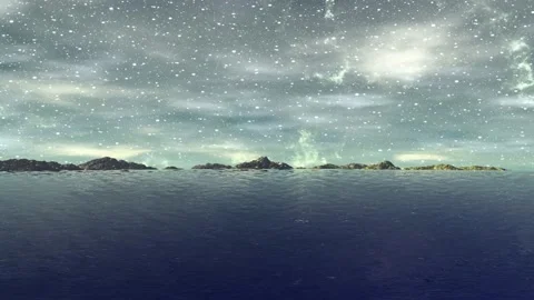 Alien Planet. Mountain and  water. Animation. Panorama. 4K Video stock 85666834