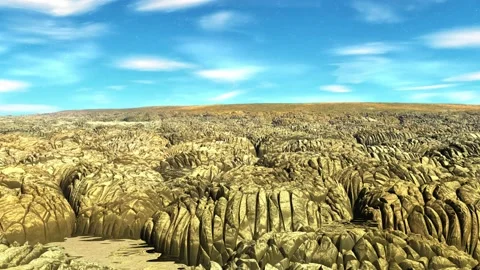 Alien Planet. Mountain and  water. Animation. Panorama. 4K Stockbeeldmateriaal 85982990