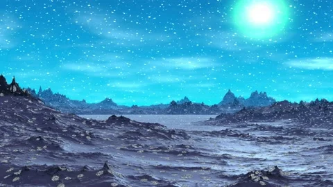 Alien Planet. Mountain. Animation. Panorama. 4K Vídeos de archivo 85666892