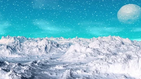 Alien Planet. Mountain. Animation. Panorama. 4K Video stock 85666915